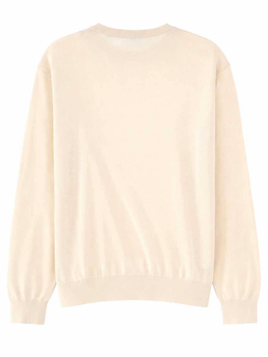 Aspesi Cotton-Silk-Linen Blend Sweater — Ivory by Aspesi