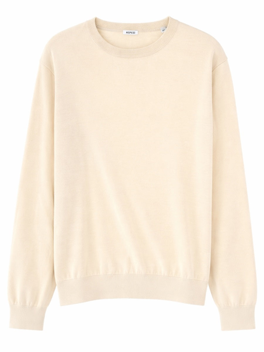 Aspesi Cotton-Silk-Linen Blend Sweater — Ivory, view 2