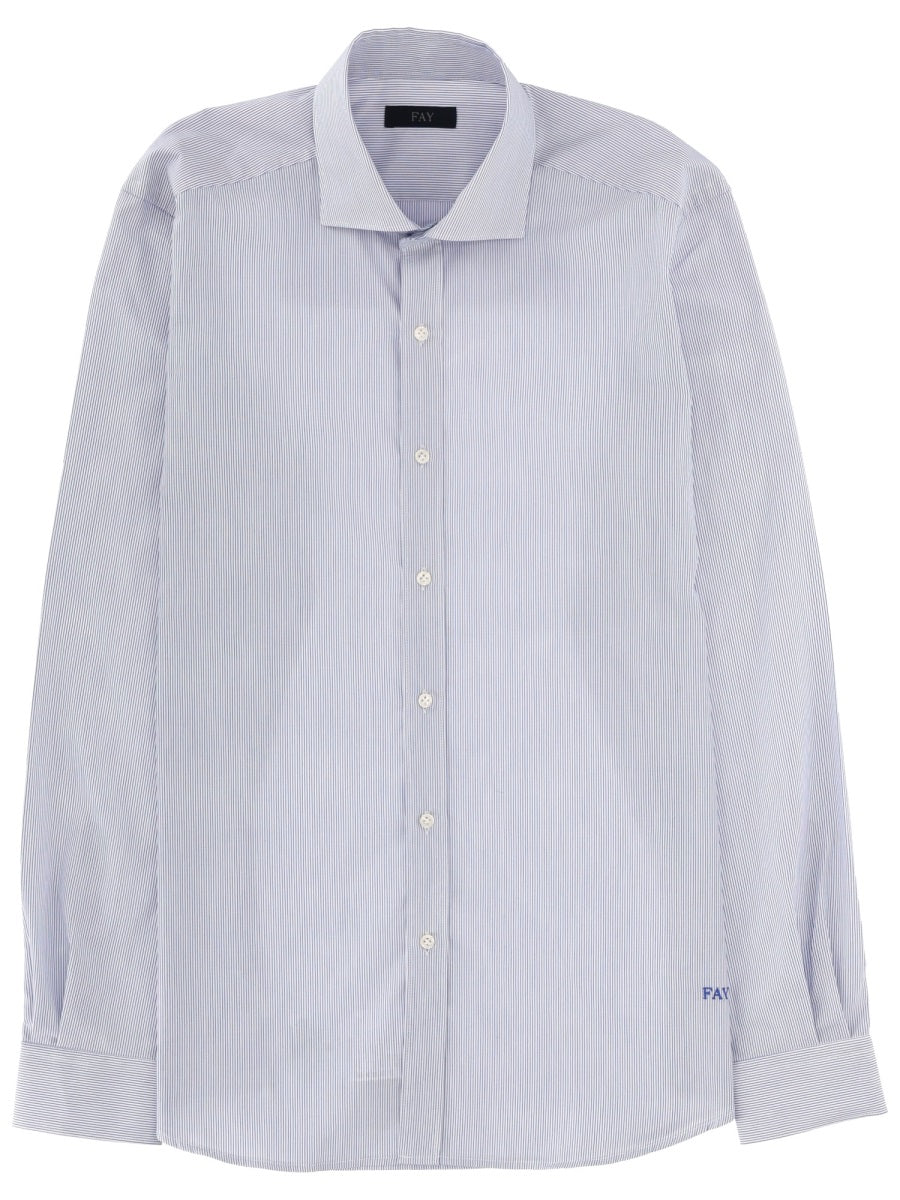 Fay Oxford Cotton Shirt — Blue by Fay