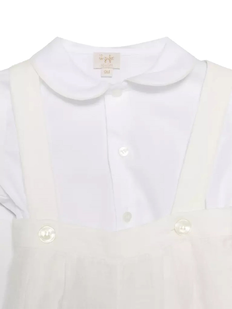 Il Gufo Cotton Elastane Pant Suit — White by Il Gufo
