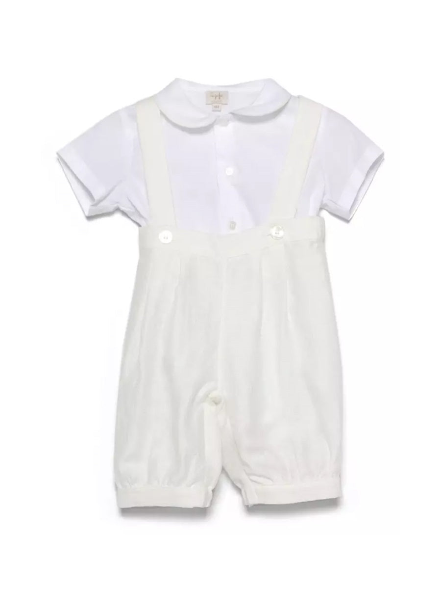Il Gufo Cotton Elastane Pant Suit — White, view 2