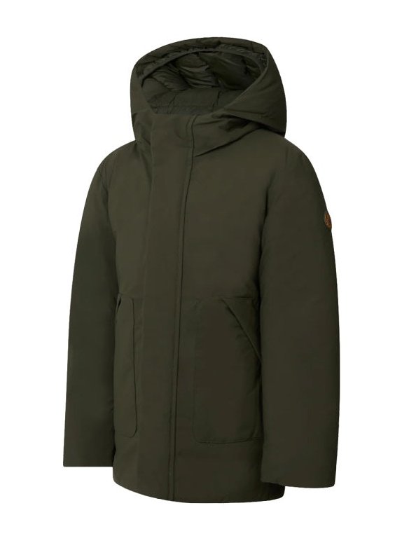 Save The Duck Hooded Polyester Raincoat — Green, view 3