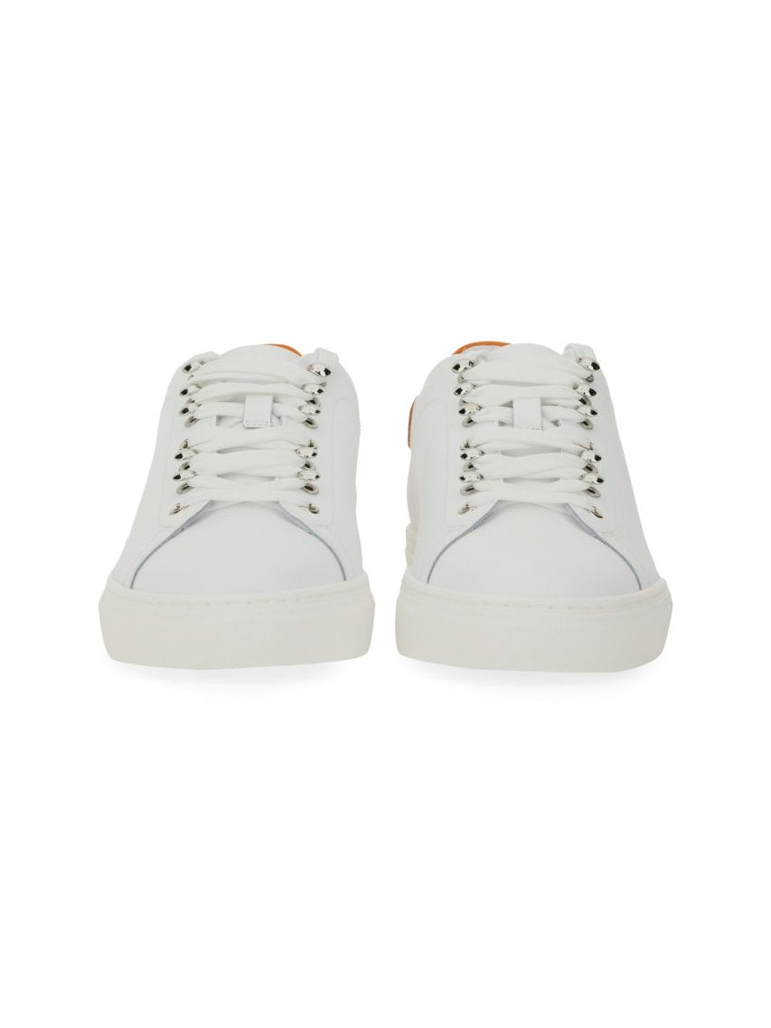 Moschino Leather Sneaker — White, view 4