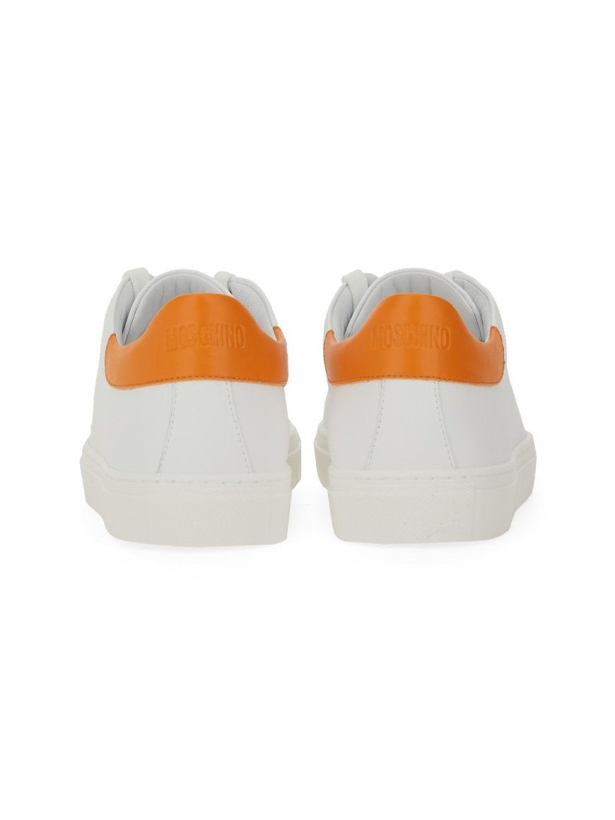 Moschino Leather Sneaker — White, view 6