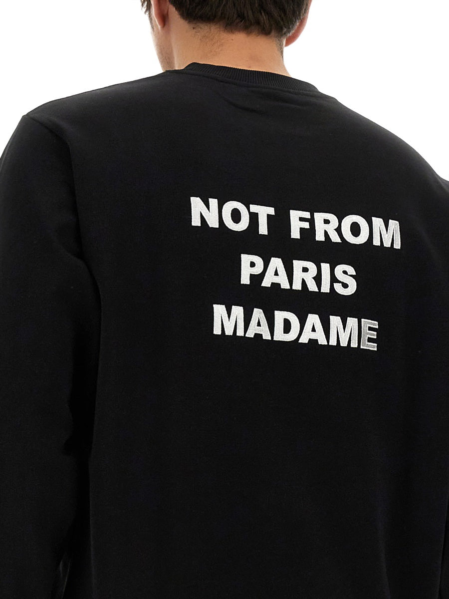 DrôLe De Monsieur Slogan Cotton Sweatshirt — Black by Drole De Monsieur