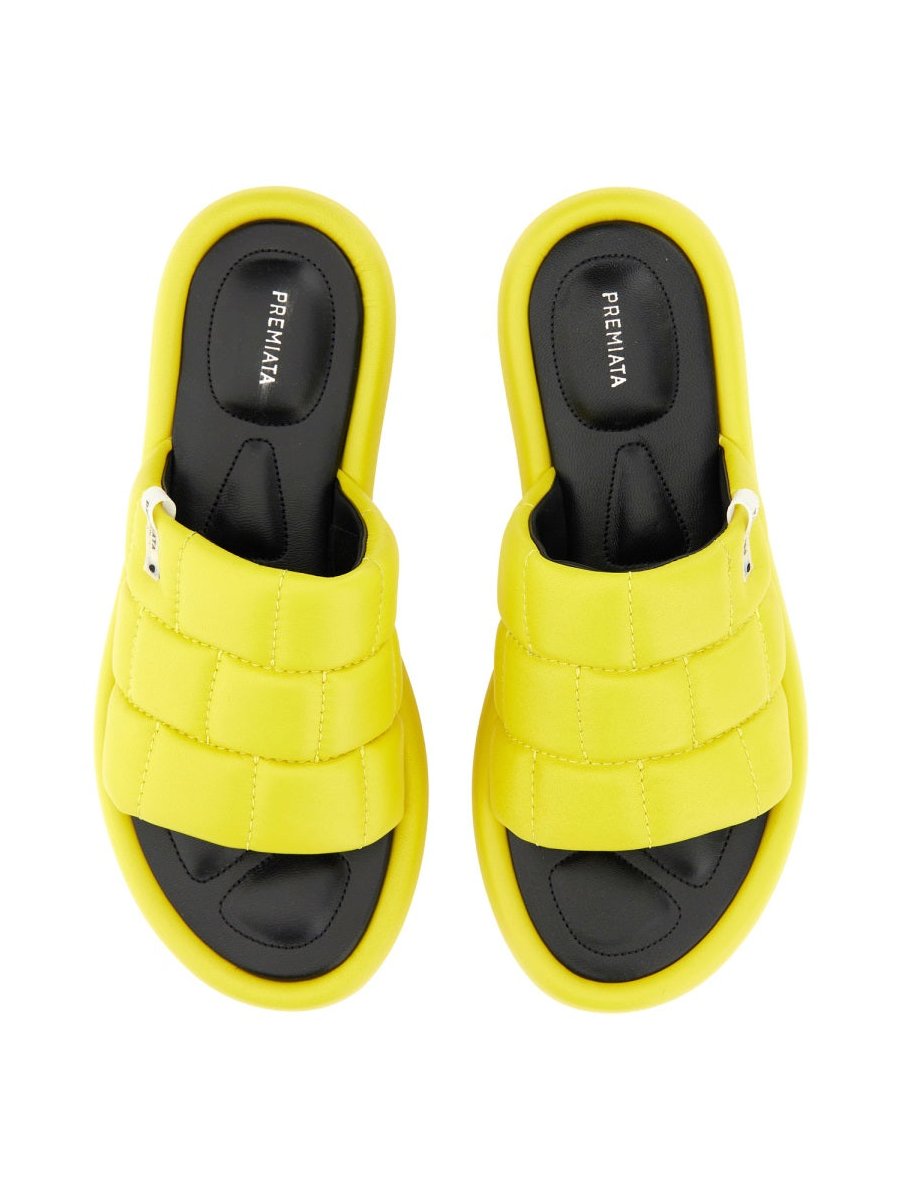 Premiata Lamb Leather Sandal — Yellow, view 3
