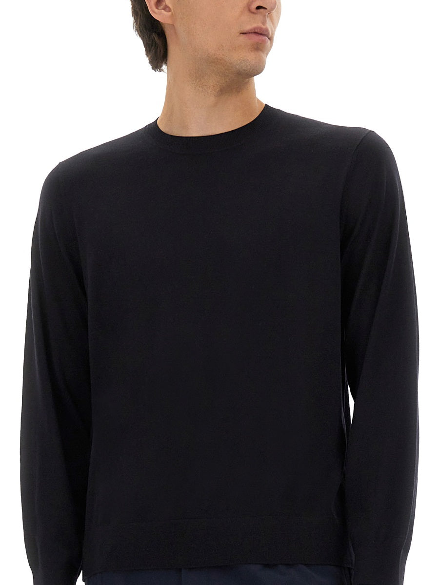 Theory Wool Jersey Sweater — Blue, view 2