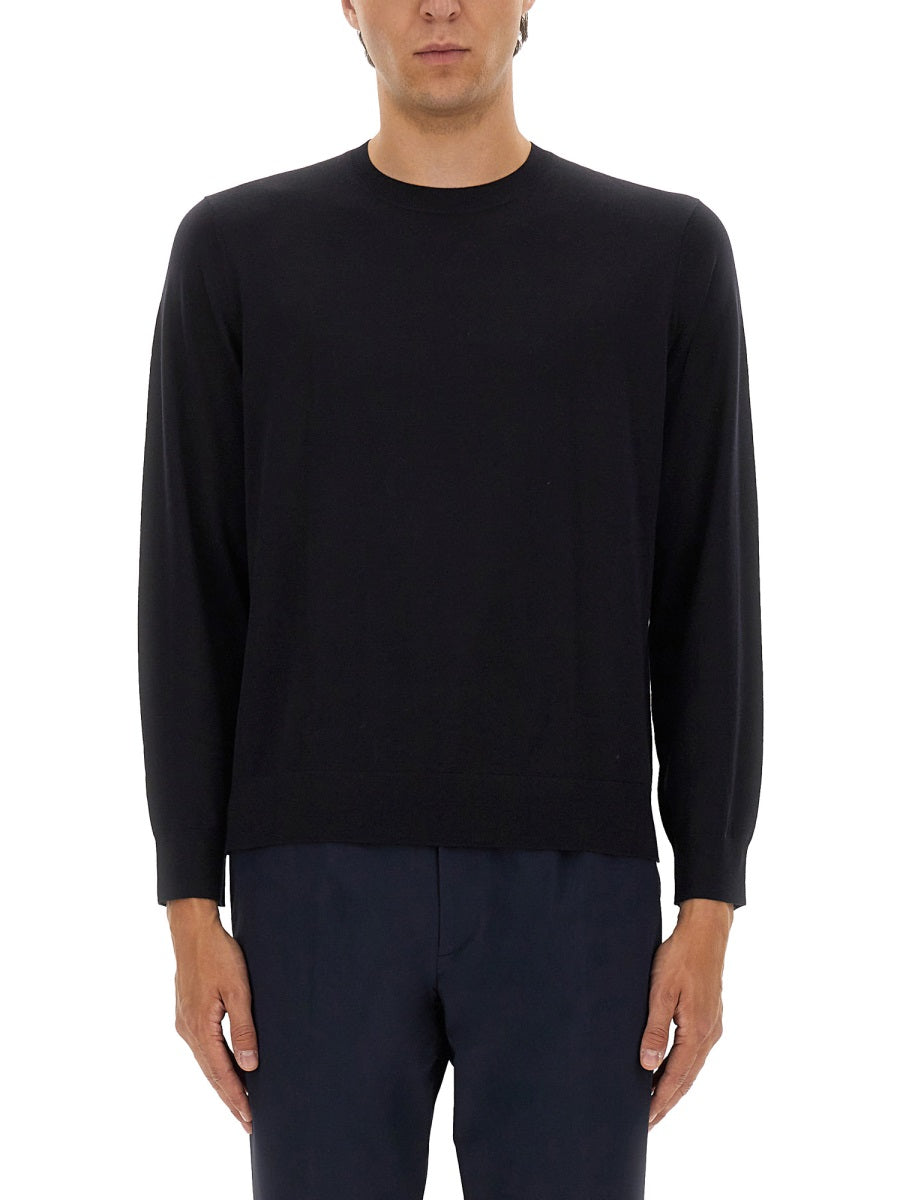 Theory Wool Jersey Sweater — Blue, view 4