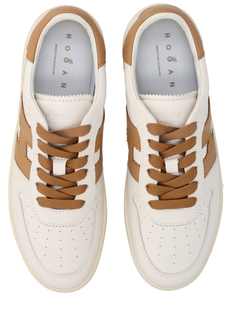 Hogan Calfskin & Mutton Leather Sneaker — Beige, view 3