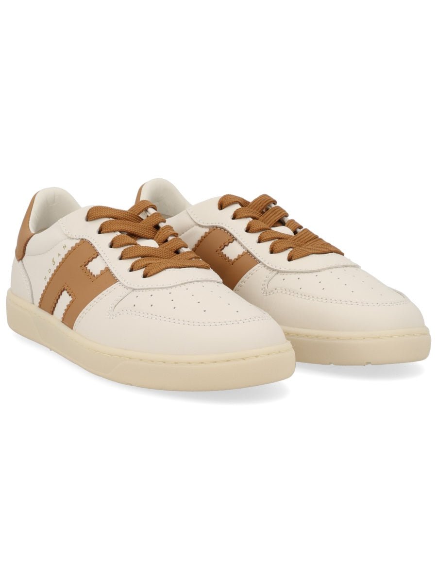 Hogan Calfskin & Mutton Leather Sneaker — Beige, view 6