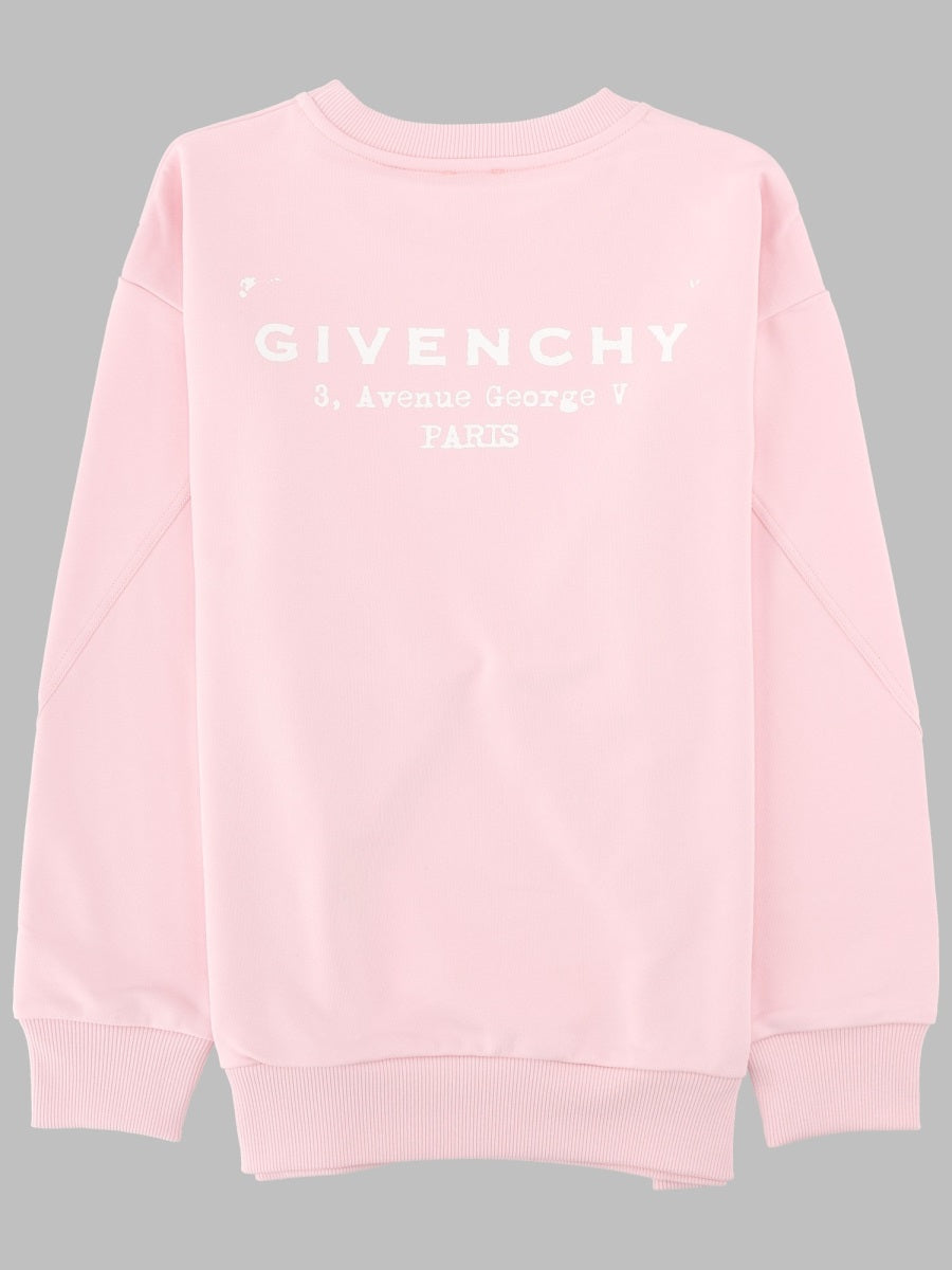 Givenchy Logo-Embroidered Cotton Sweatshirt — Pink, view 2