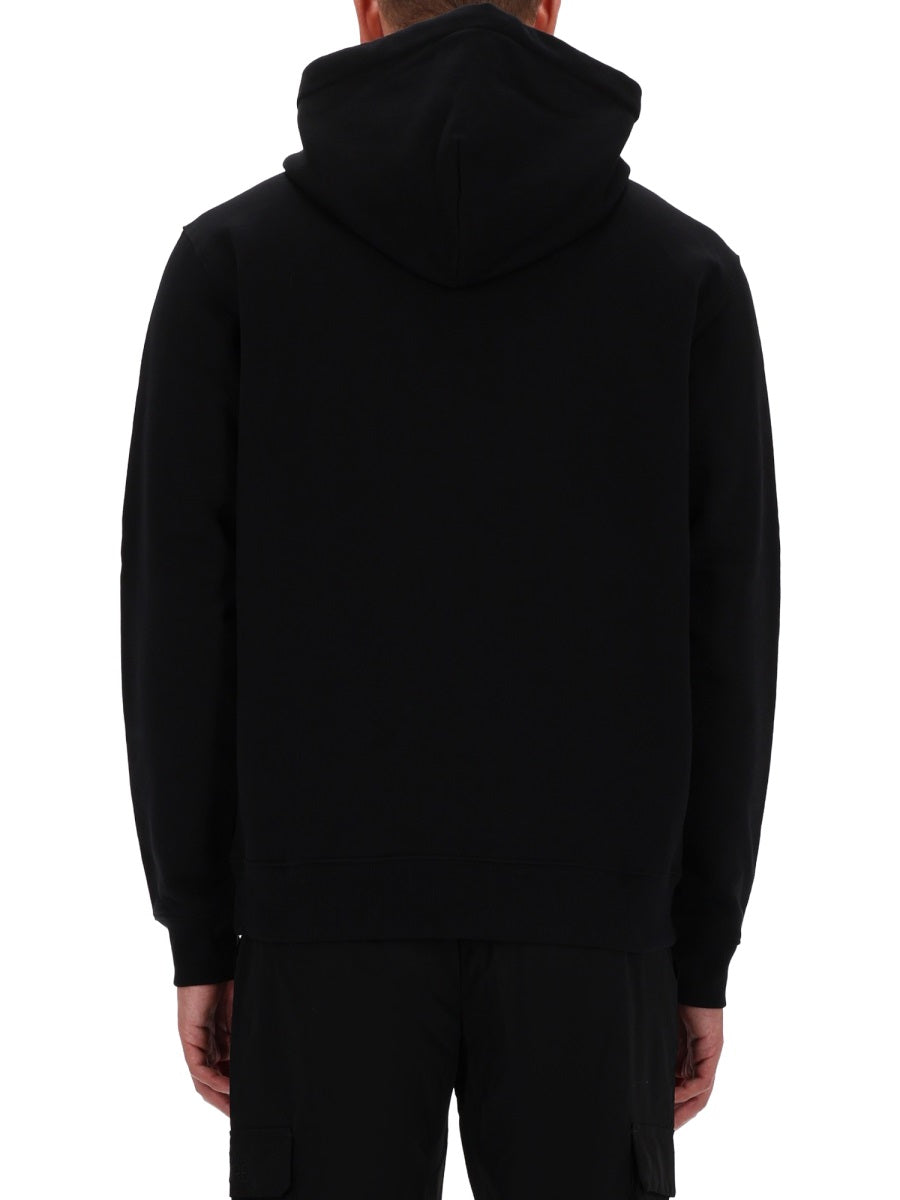 Versace Jeans Couture Logo-Embroidered Cotton Sweatshirt — Black by Versace Jeans Couture