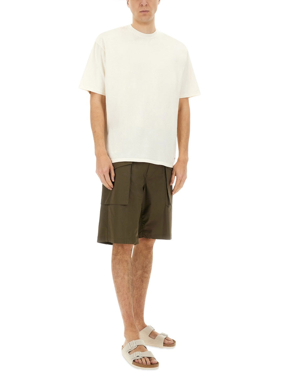 Aspesi Cotton-Blend Chino Shorts — Green, view 3