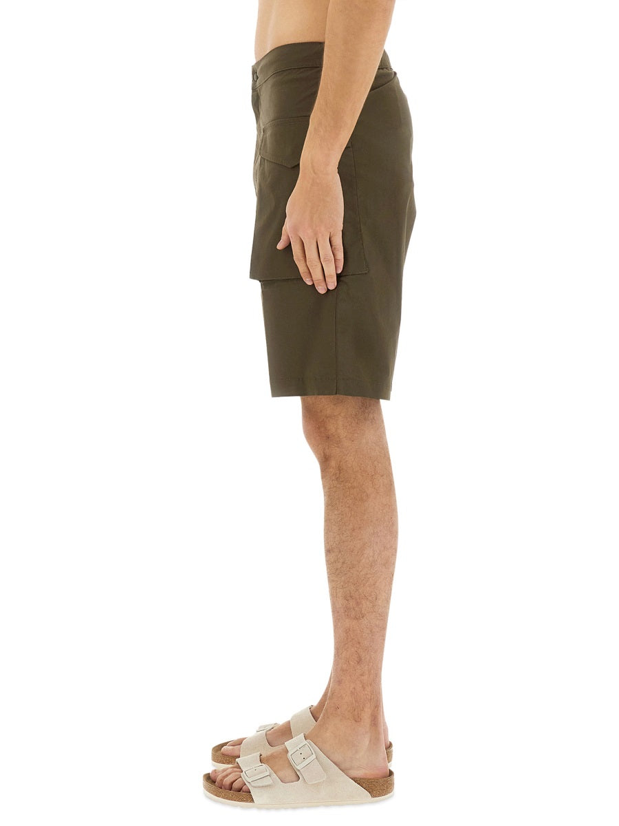 Aspesi Cotton-Blend Chino Shorts — Green, view 4