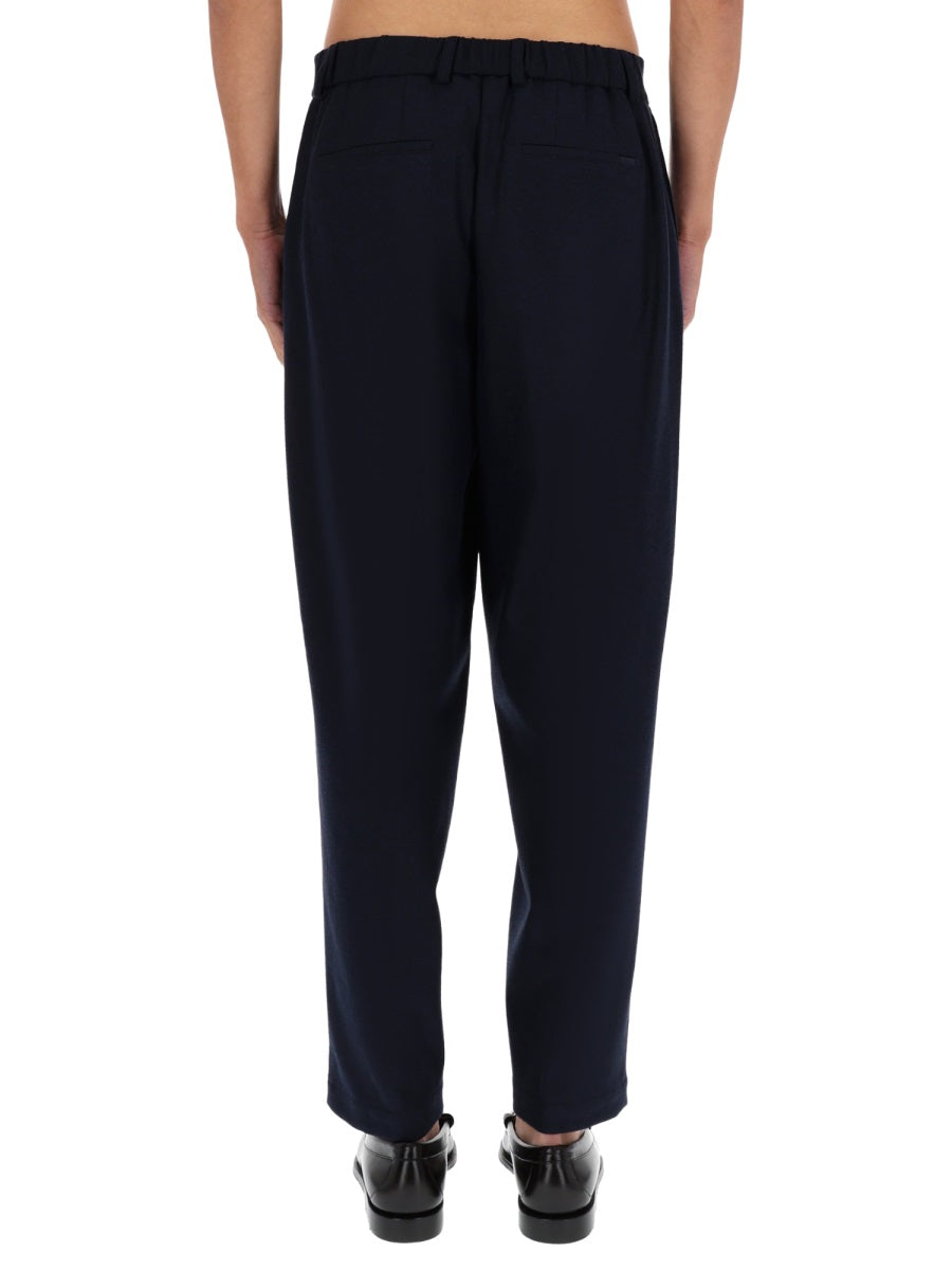 Hugo Boss Relaxed Fit Wool Blend Trousers — Blue, view 2