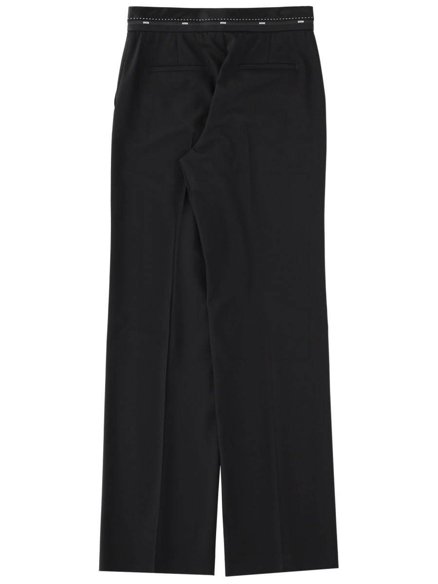 MSGM Wool-Blend Trousers — Black, view 2