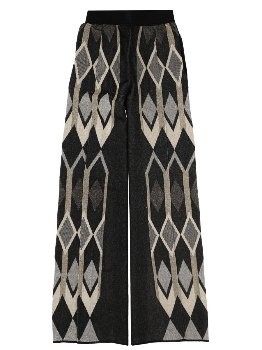 Circus Hotel Geometric Lamé Jacquard Trousers — Multicolor by Circus Hotel