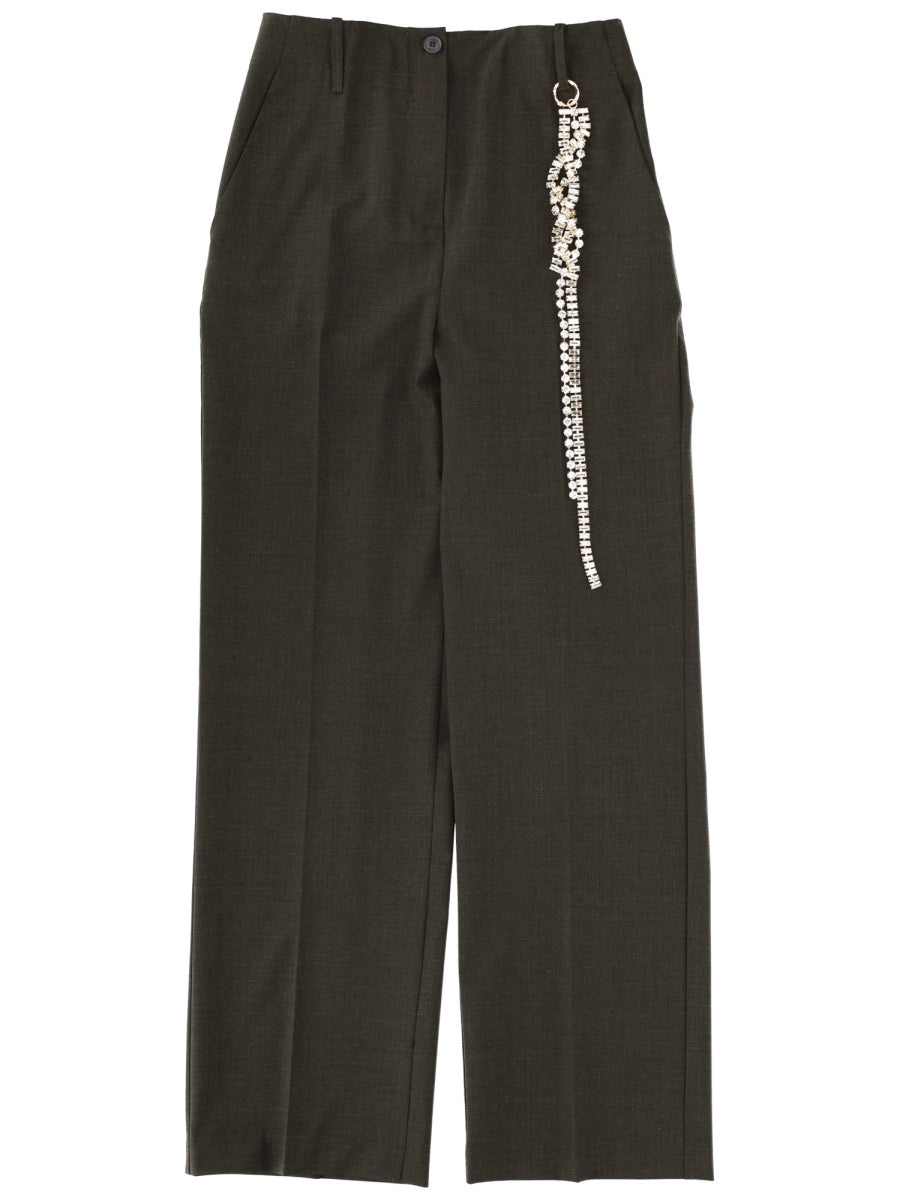 Circus Hotel Virgin Wool Trousers — Green by Circus Hotel