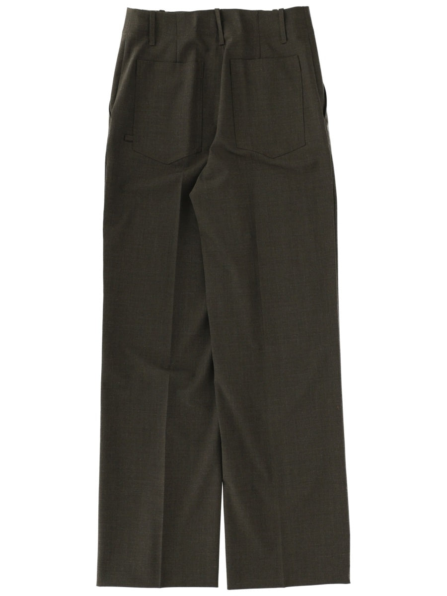 Circus Hotel Virgin Wool Trousers — Green, view 2