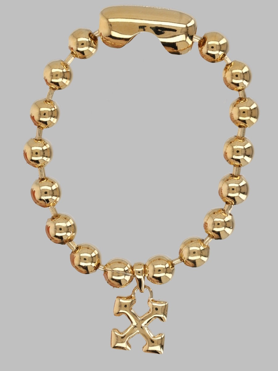 Off-White Arrow Ball Bracelet — Gold, view 2