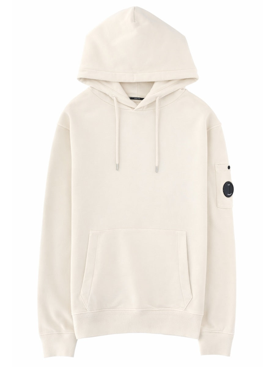 C.P. Company Hooded Cotton Sweatshirt — Ivory by C.p. Company