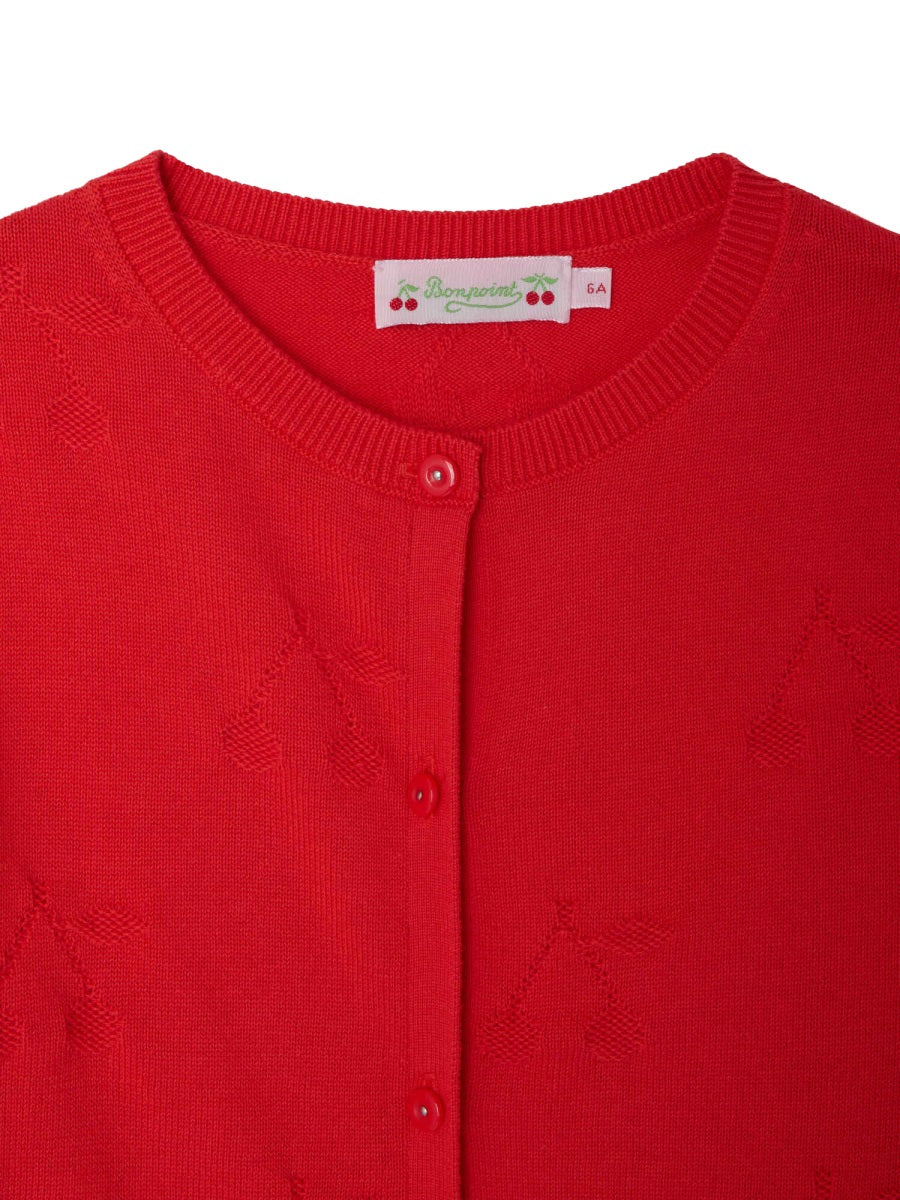 Bonpoint Lysia Cardigan — Red, view 3