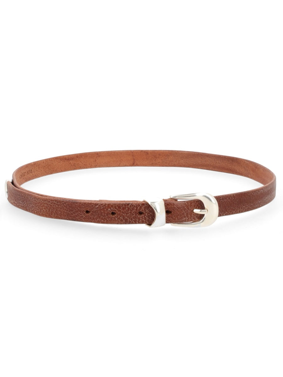 Our Legacy Smooth Cow Leather Belt — Brown, view 2