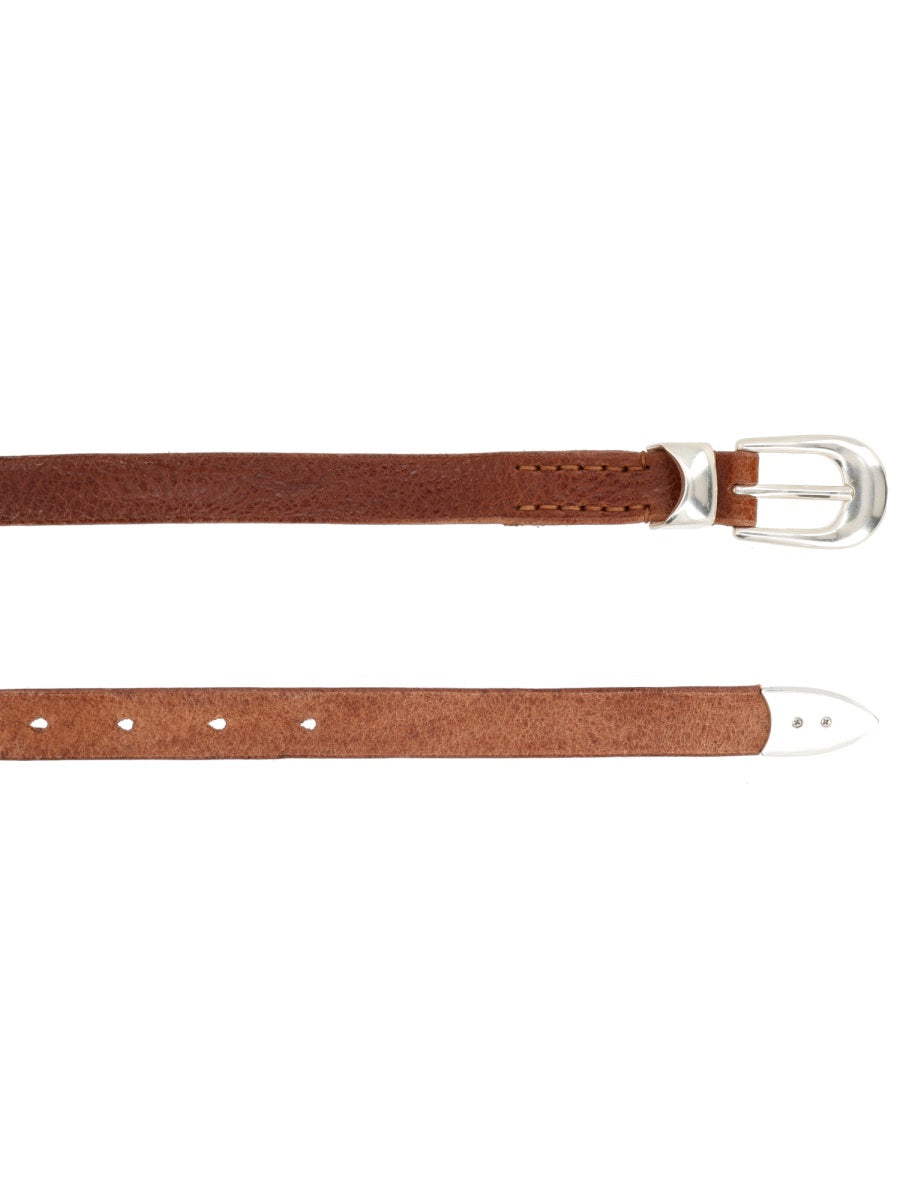 Our Legacy Smooth Cow Leather Belt — Brown, view 3