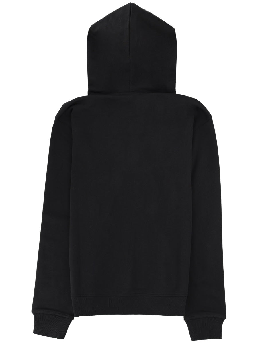 Versace Jeans Couture Logo Cotton Hooded Sweatshirt — Black, view 2