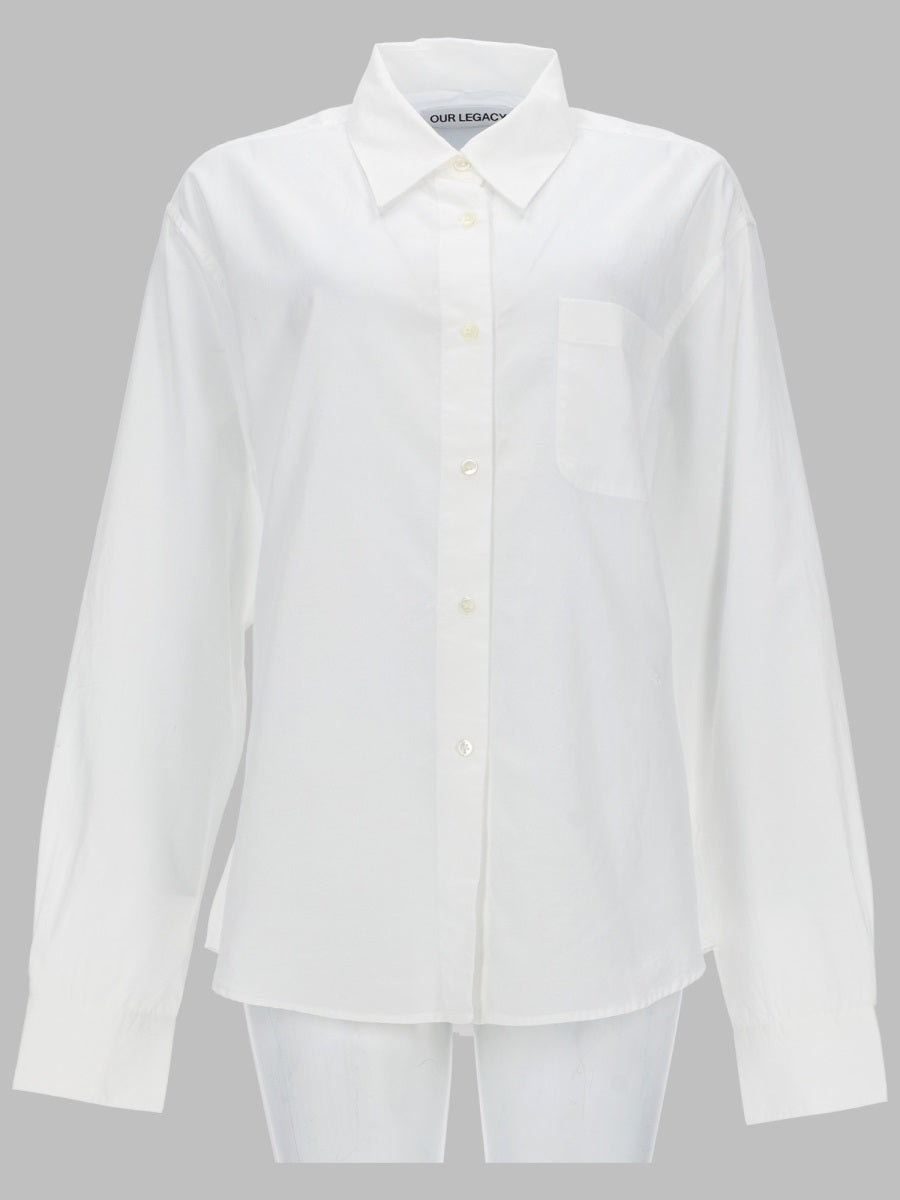 Our Legacy Lyocell Cotton Blend Shirt — White by Our Legacy