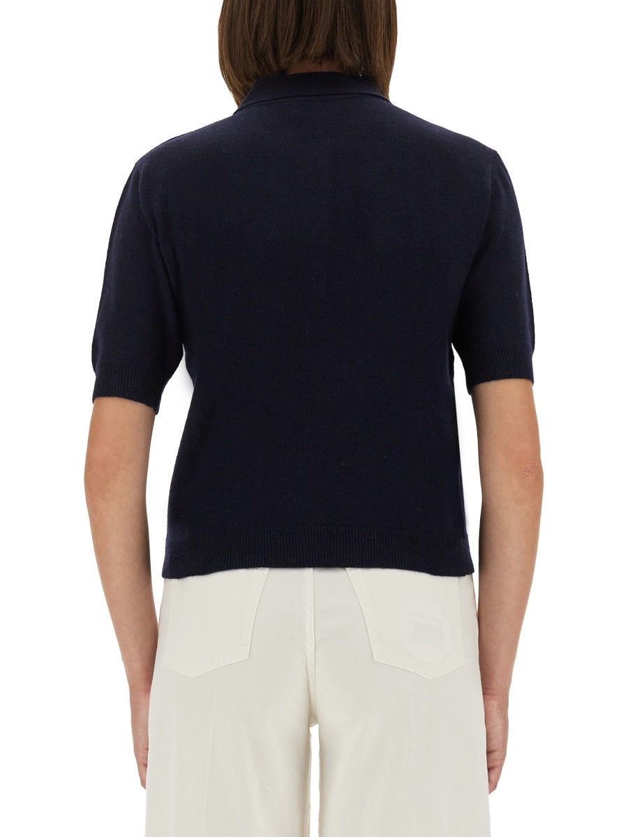 Moschino Logo-Embroidered Wool Blend Sweater — Blue by Moschino