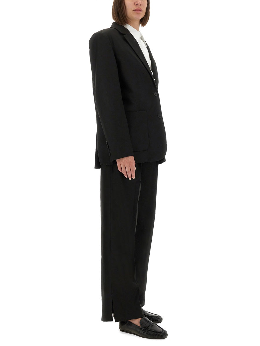 The Garment Straight Wide Fit Trousers — Black, view 3