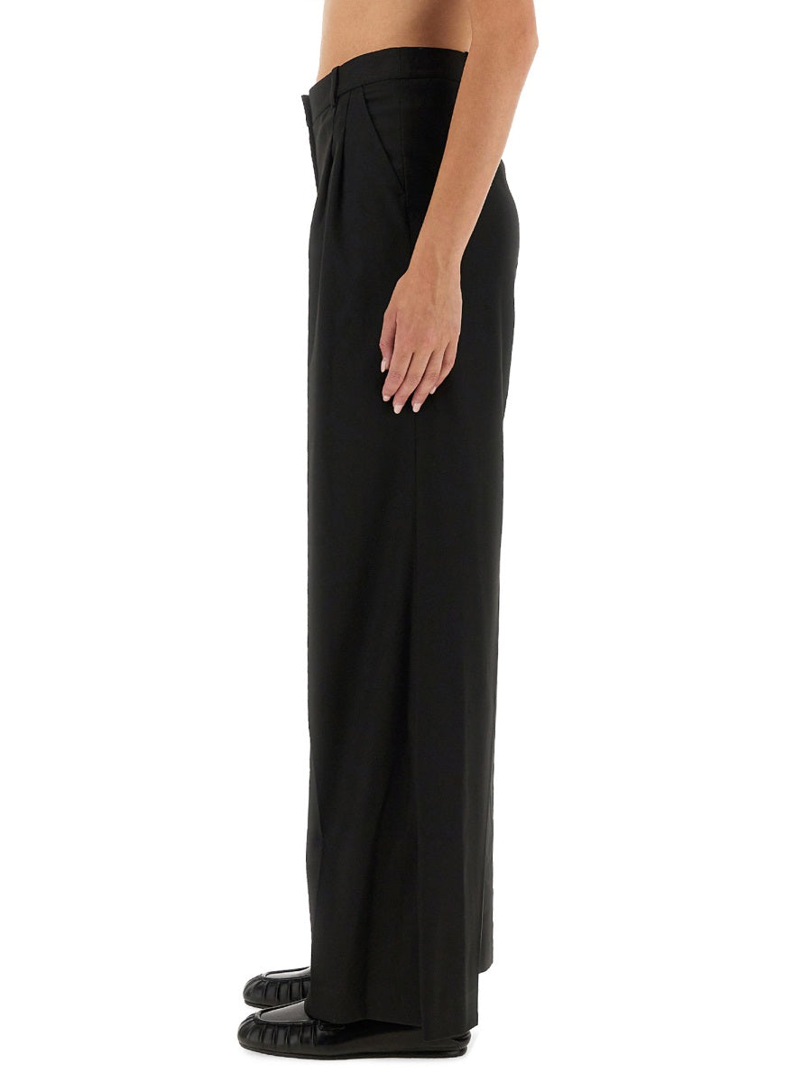 The Garment Straight Wide Fit Trousers — Black, view 4