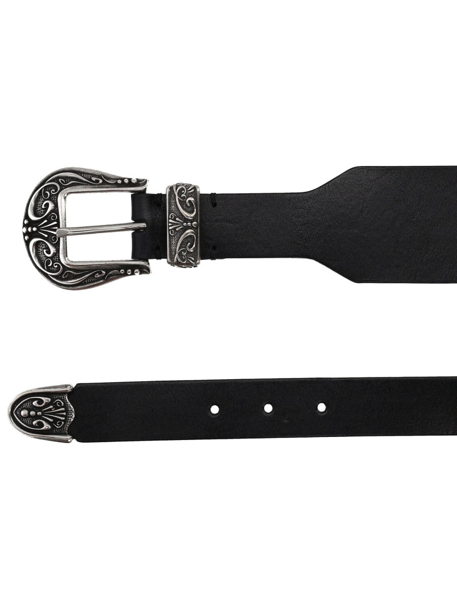 Golden Goose Double Buckle Cow Leather Belt — Black by Golden Goose