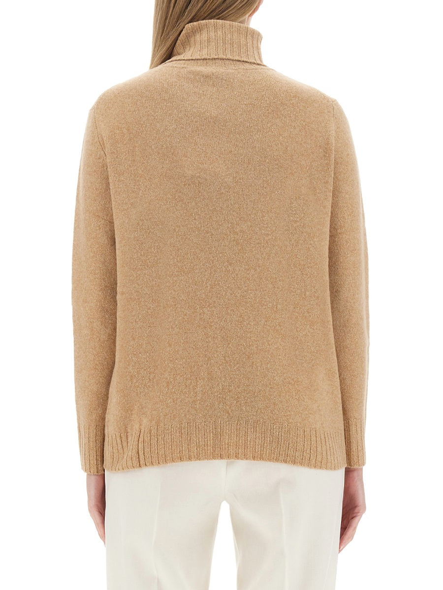 Aspesi Wool Jersey Sweater — Beige, view 3