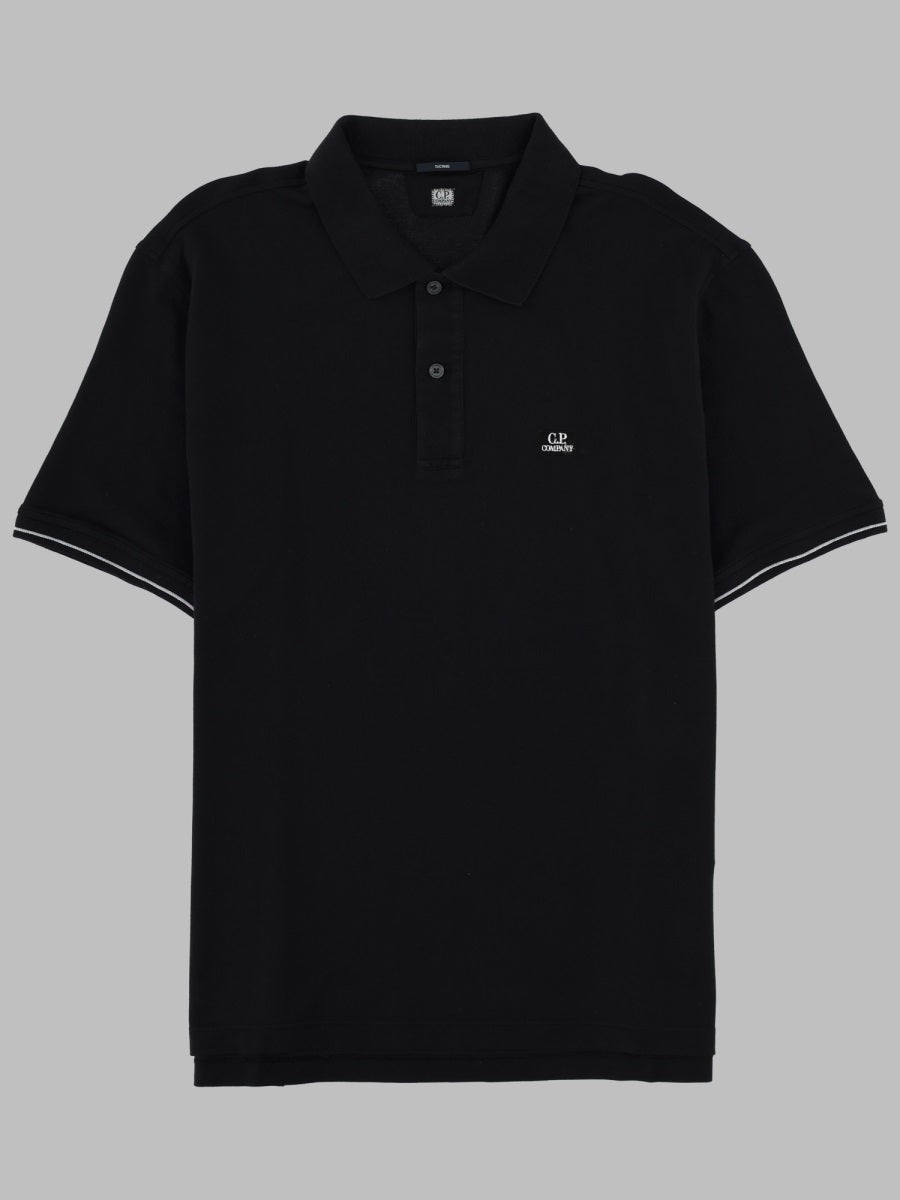 C.P. Company Cotton-Polyamide Blend Polo Shirt — Black by C.p. Company