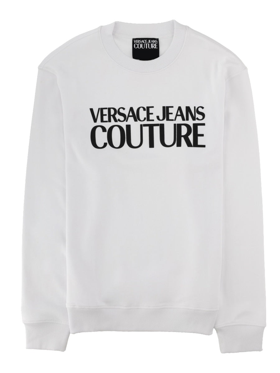 Versace Jeans Couture Logo Cotton Sweatshirt — White by Versace Jeans Couture