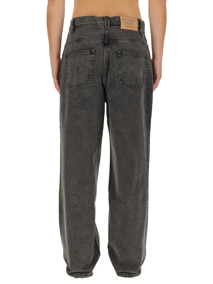 éTudes Studio Wide Leg Organic Cotton Jeans — Black by éTudes Studio