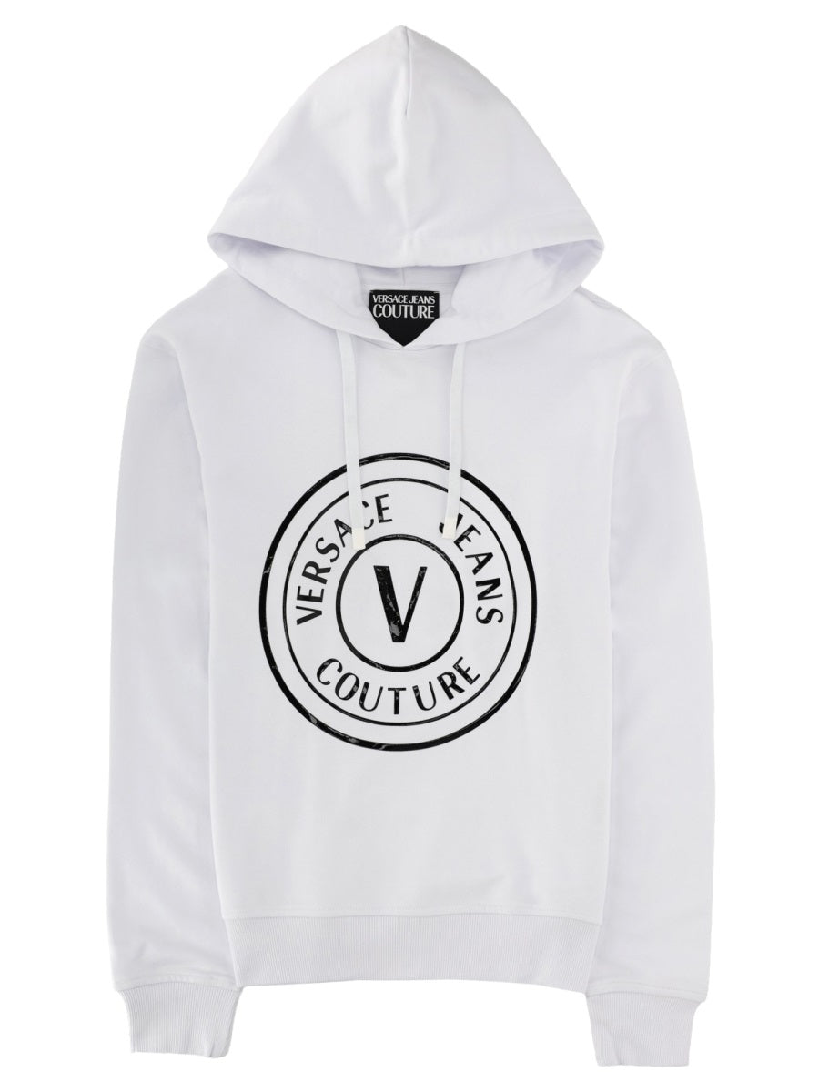 Versace Jeans Couture Hooded Cotton Sweatshirt — White by Versace Jeans Couture