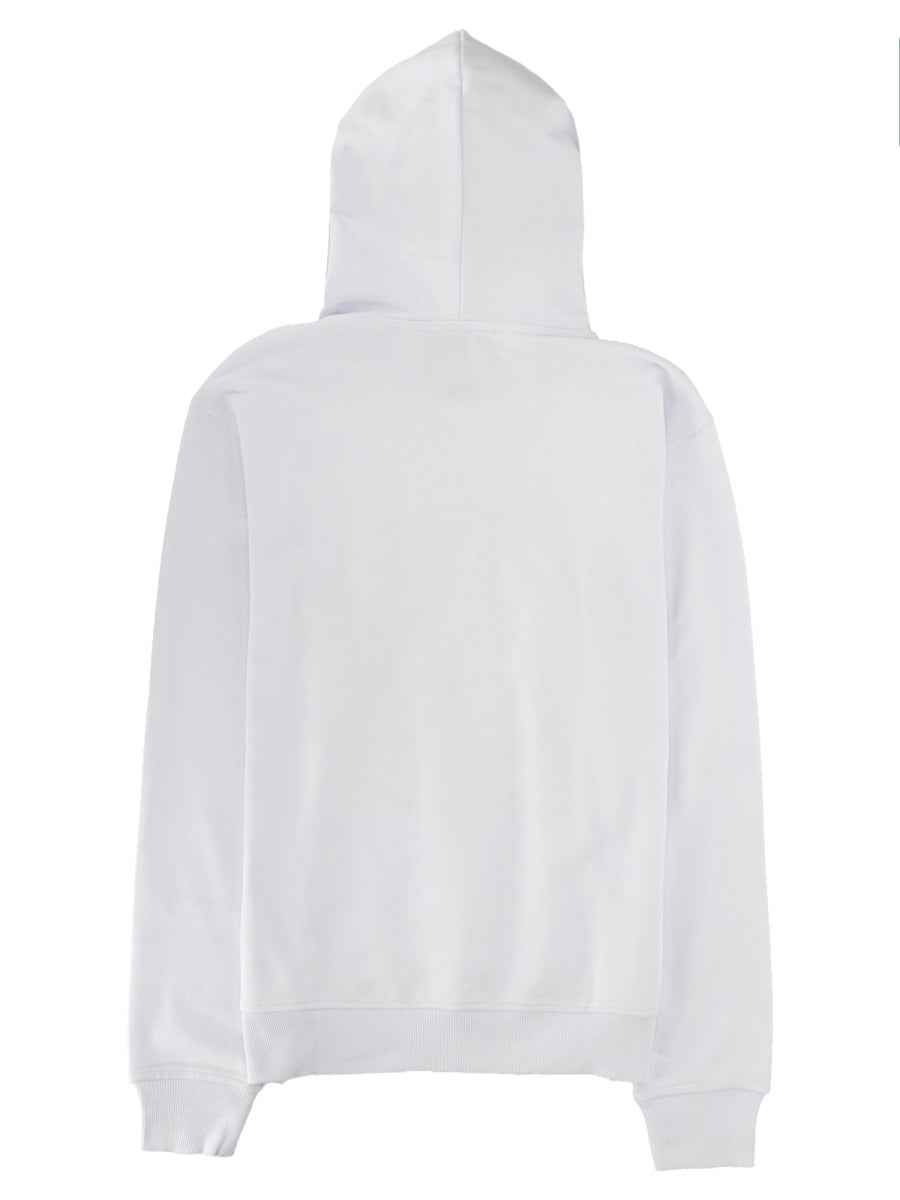 Versace Jeans Couture Hooded Cotton Sweatshirt — White, view 2