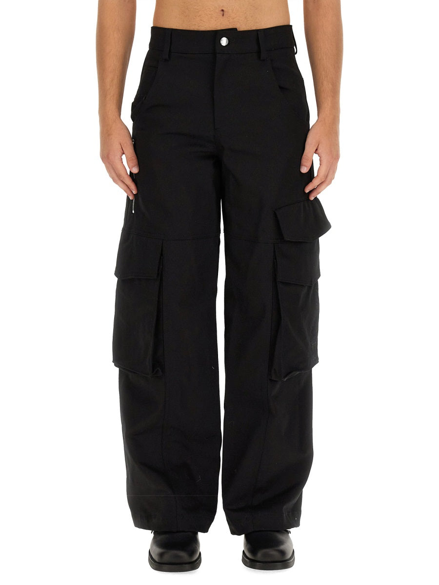 GCDS Cotton Trousers — Black, view 2