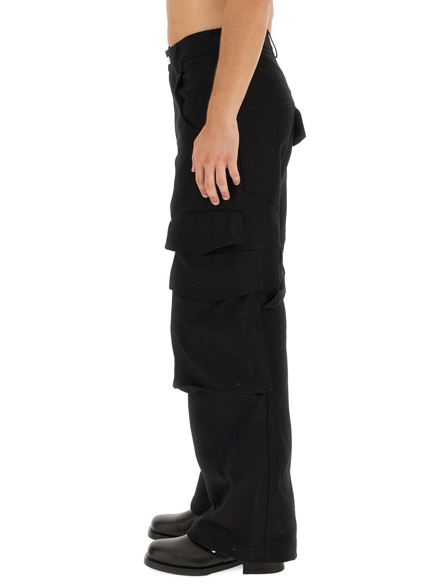 GCDS Cotton Trousers — Black, view 4