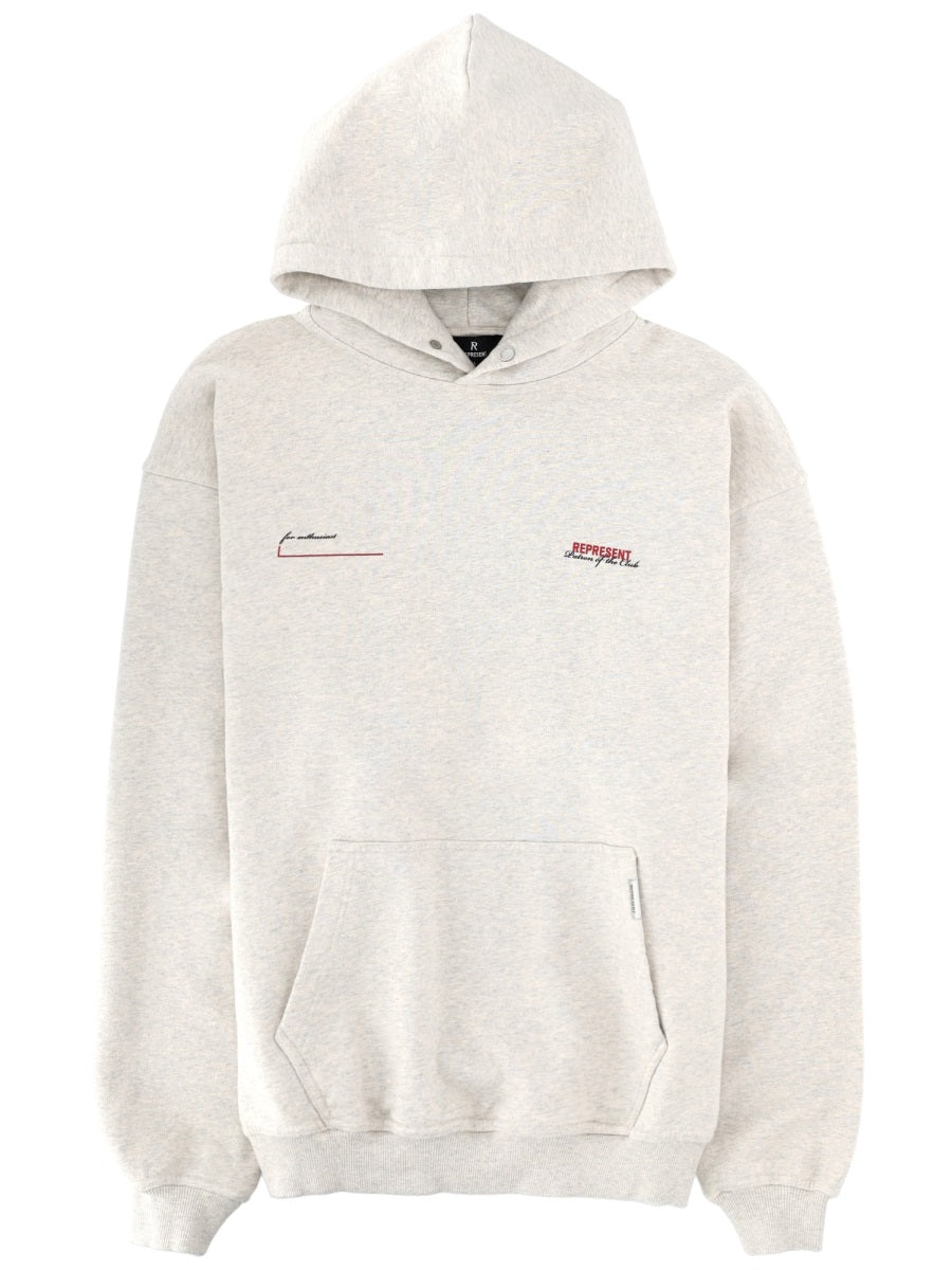 Represent Logo-Embroidered Cotton Sweatshirt — Beige by Represent