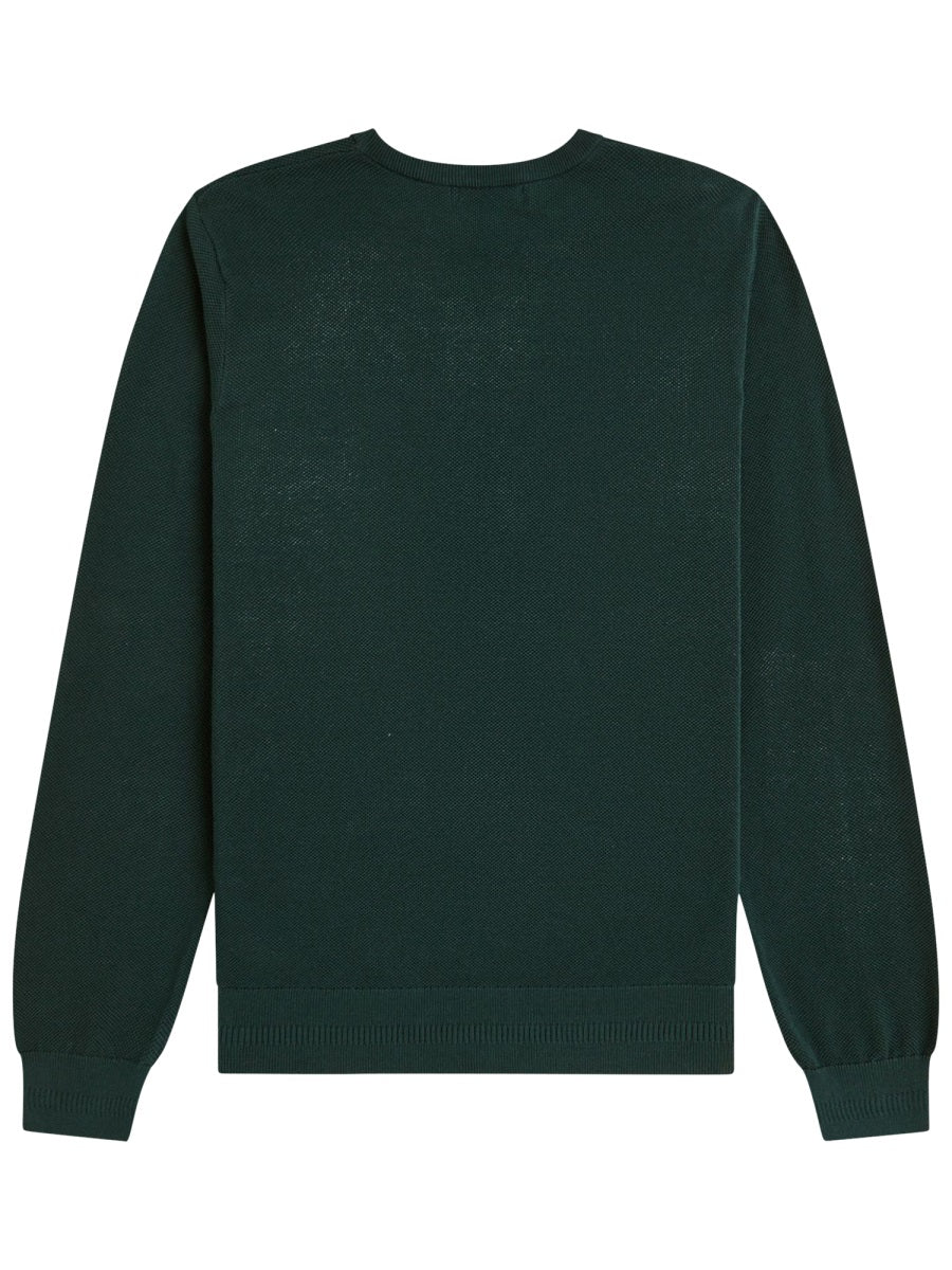 Fred Perry Logo-Embroidered Cotton Sweater — Green by Fred Perry