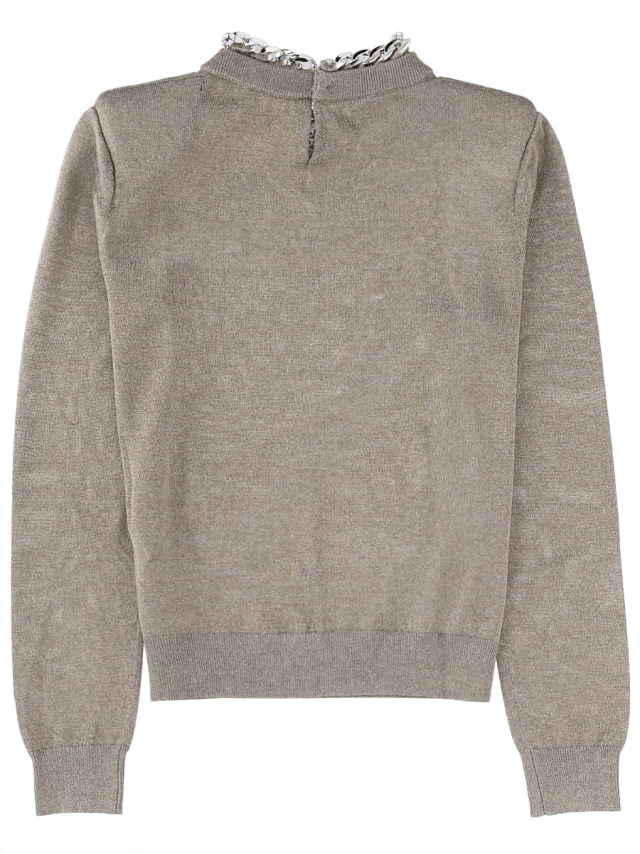 Circus Hotel Link Chain Viscose Sweater — Gray by Circus Hotel