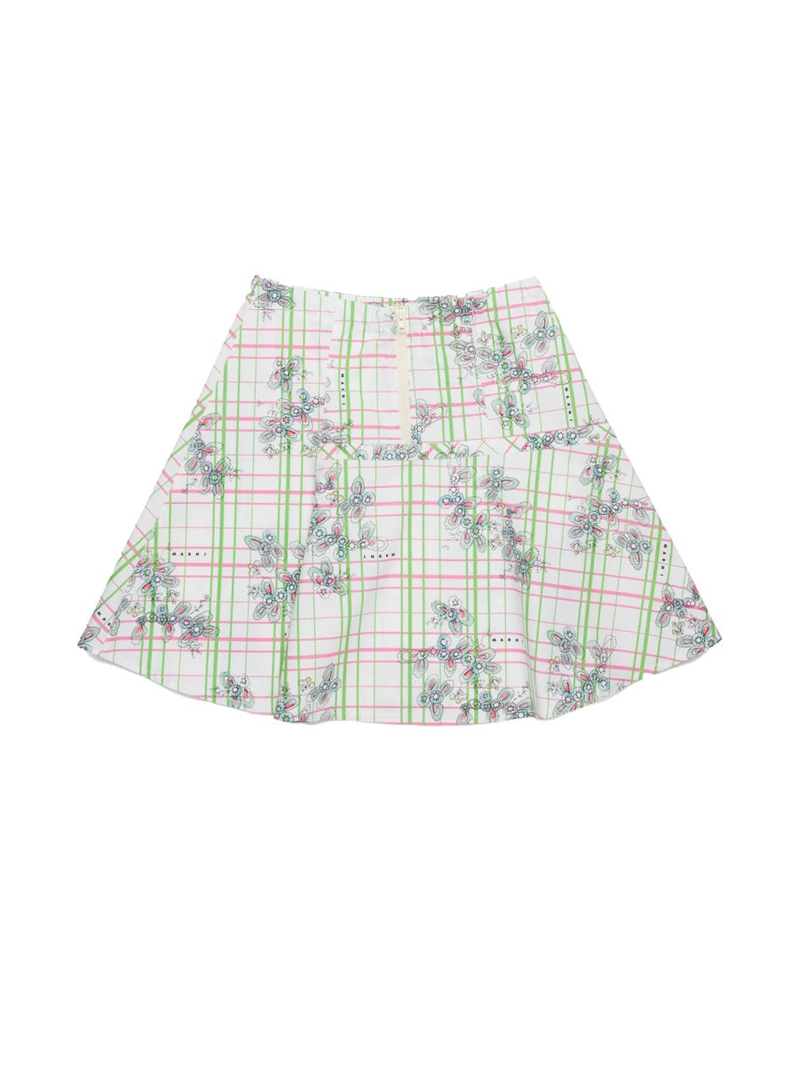 Marni Structured Cotton Skirt — Yellow, view 2