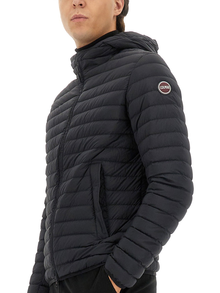 Colmar Hooded Lightweight Down Jacket — Black, view 2