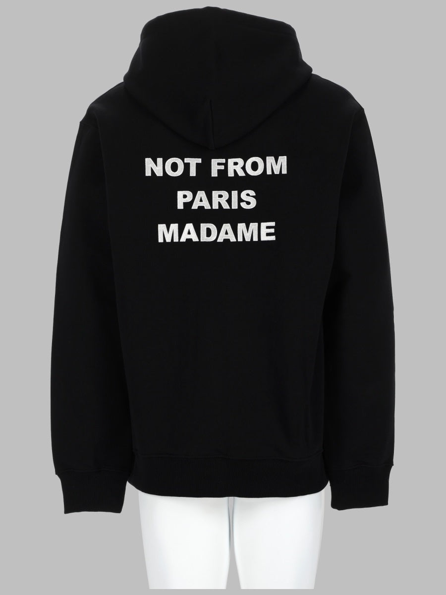 DrôLe De Monsieur Slogan Cotton Sweatshirt — Black, view 2