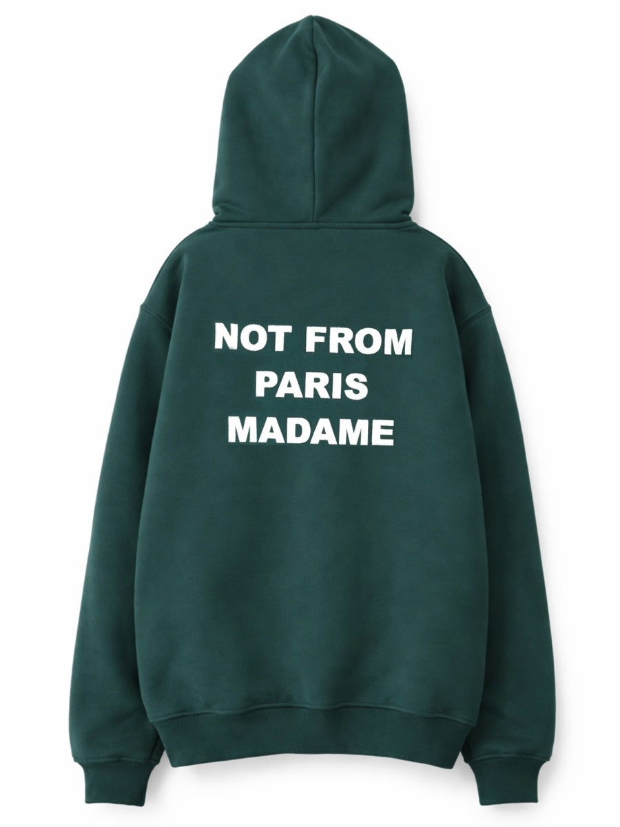 DrôLe De Monsieur Slogan Cotton Sweatshirt — Green, view 2