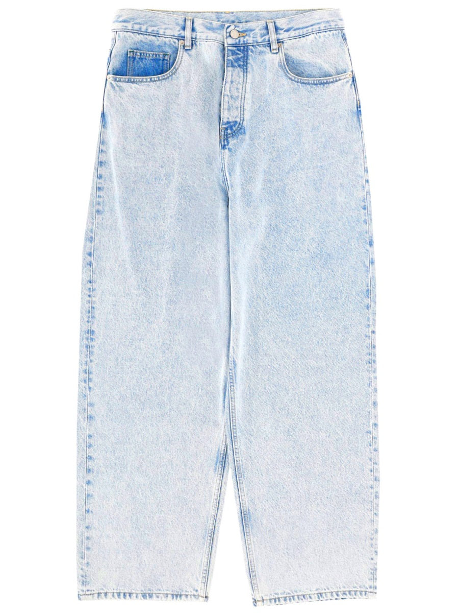DrôLe De Monsieur Baggy Fit Cotton Jeans — Blue, view 5